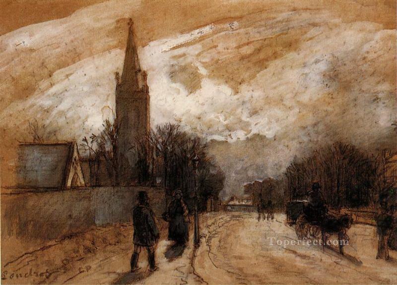 諸聖人のための研究 アッパー・ノーウッド教会 1871年 カミーユ・ピサロ油絵